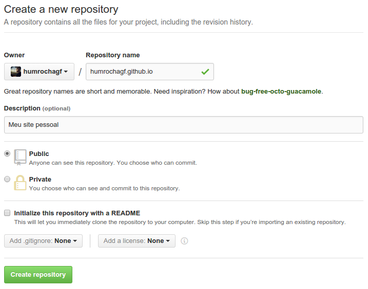 GitHub repository of the user